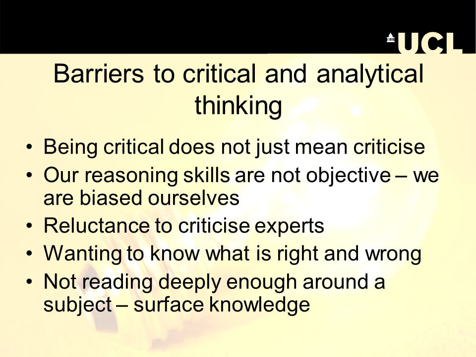 Analytical critical thinking